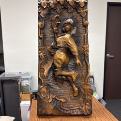 Vintage Hand Carved Wooden Art.