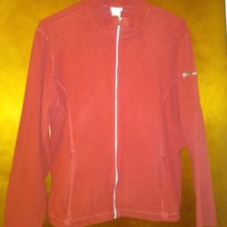 LL Beam Brand Dark Red Large Zip Up Fleece Jacket