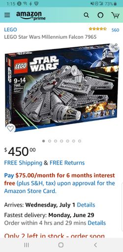 LEGO Star Wars Millennium Falcon 7965 Retired set, sealed