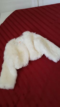 White Faux Fur Winter coat girl's size 12-24 months