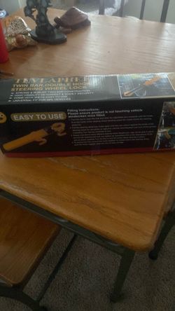 Tevlaphee Twin Bar Double Hook Steering Wheel Lock