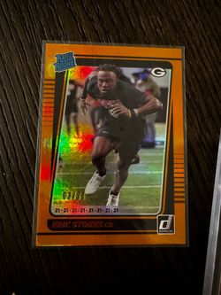 2021 Panini Donruss Eric Stokes Rated Rookie Orange Laser #/21 Green Bay Packers