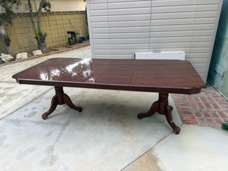 Dark wood dining table