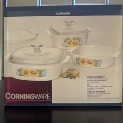 NEW vintage 1996 6pc tri set corning ware