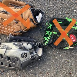 (4) Kids Baseball Gloves 