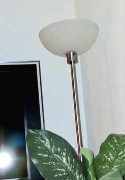 Floor Torch Style Lamp with White Glass Shade