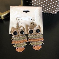 Beautiful Statement Owl Earrings 