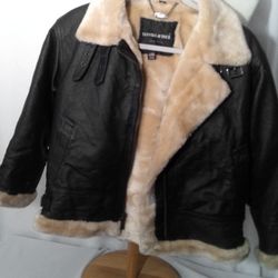 Tanners Avenue Brown Leather Bomber Jacket 