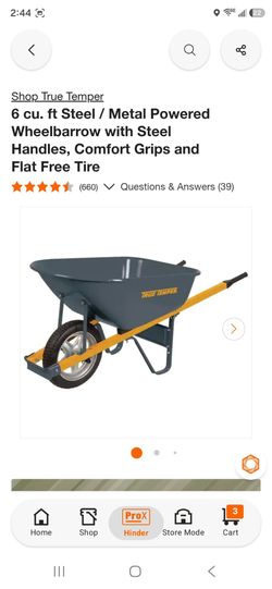 True Temper 6 cu. ft Steel Wheelbarrow