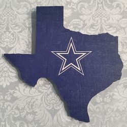 Dallas Cowboys 12” Logo State Sign