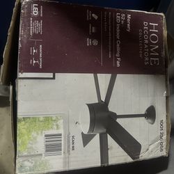 NIB - Modern Black Ceiling Fan 52” W/Remote LED