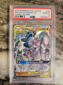 PSA 10 Arceus & Dialga & Palkia Gx 156/236 Cosmic Eclipse Pokemon