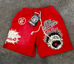 Hellstar “Is This What Heaven Sounds Like?” Set Shorts & Shirt – Red