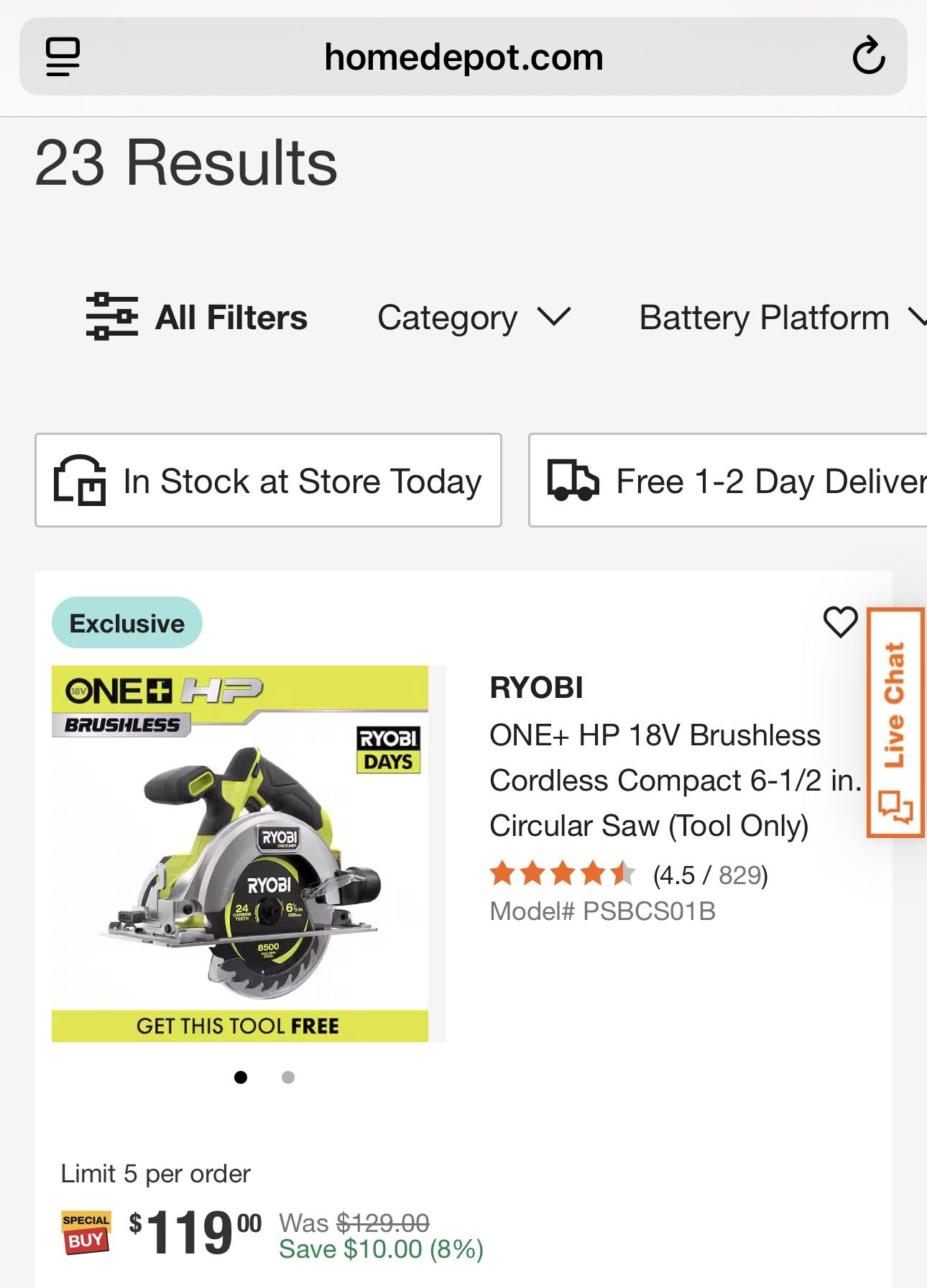 Ryobi ONE+ HP 18V Brushless Cordless Compact 6-1/2 in. Circular Saw (Tool Only)