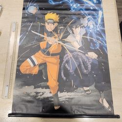 Naruto And Sasuke Wall Scroll Large