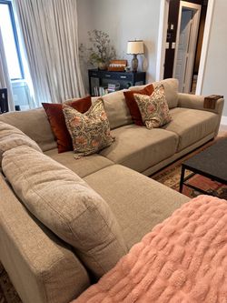 Extra Comfy L Shaped couch with ottoman