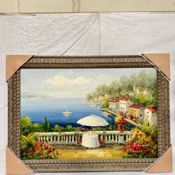 Hand-Painted Oil Painting Wooden Frame 43” x 31”