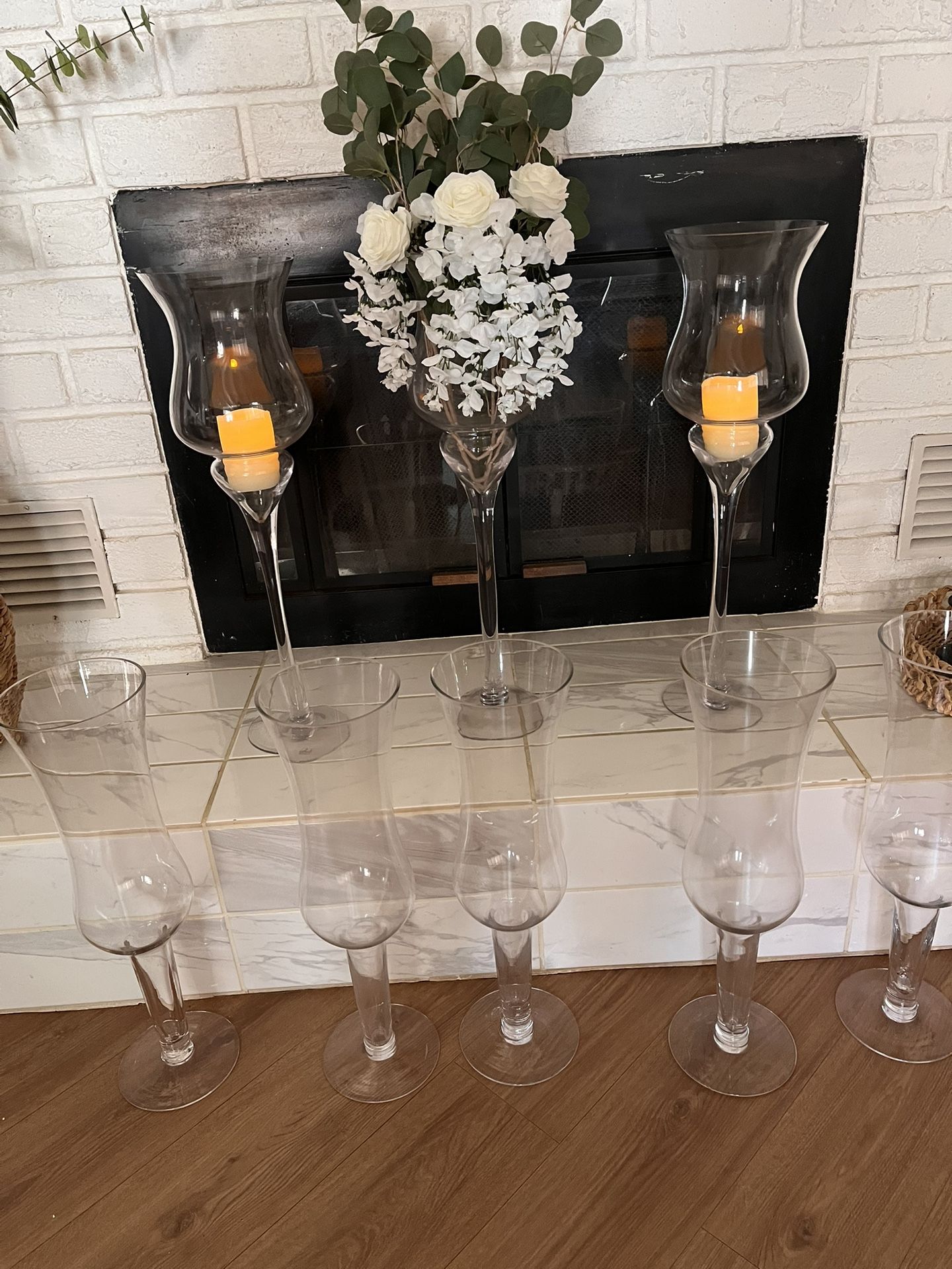 Tall Glass Vases For Candles Or Flowers