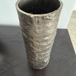 Round, Cylindrical Metal Vase