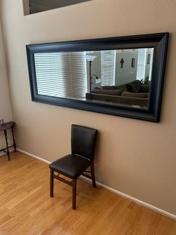 Large Wall Mirror with Black Frame