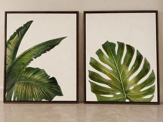 Set of 2 Tropical Botanical Wall Art – $30