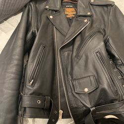 Milwaukee Genuine Leather Biker Jacket. 