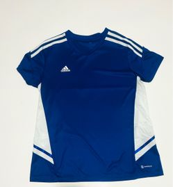 Adidas Women’s Size Large Blue Short Sleeve Shirt Breathable Running T-shirt