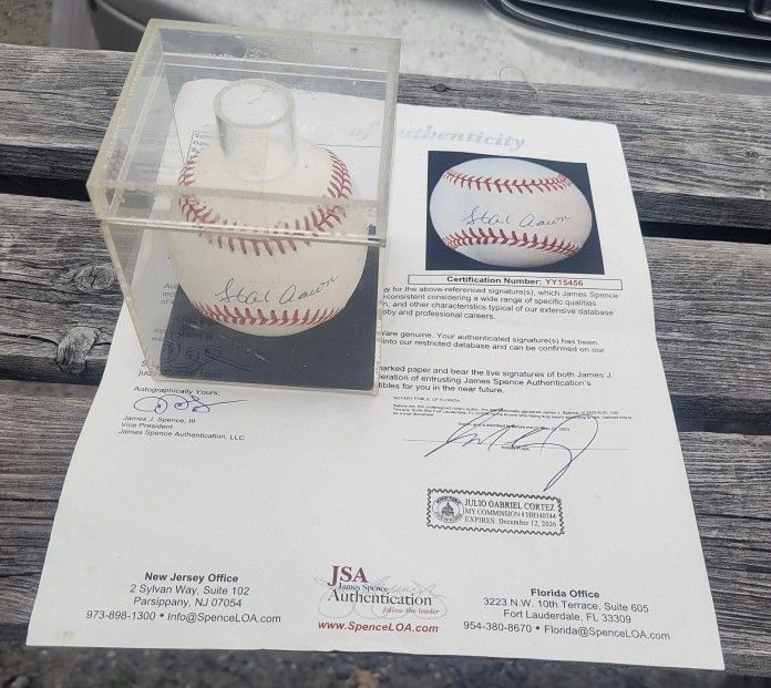 Hank Aaron Autographed Baseball