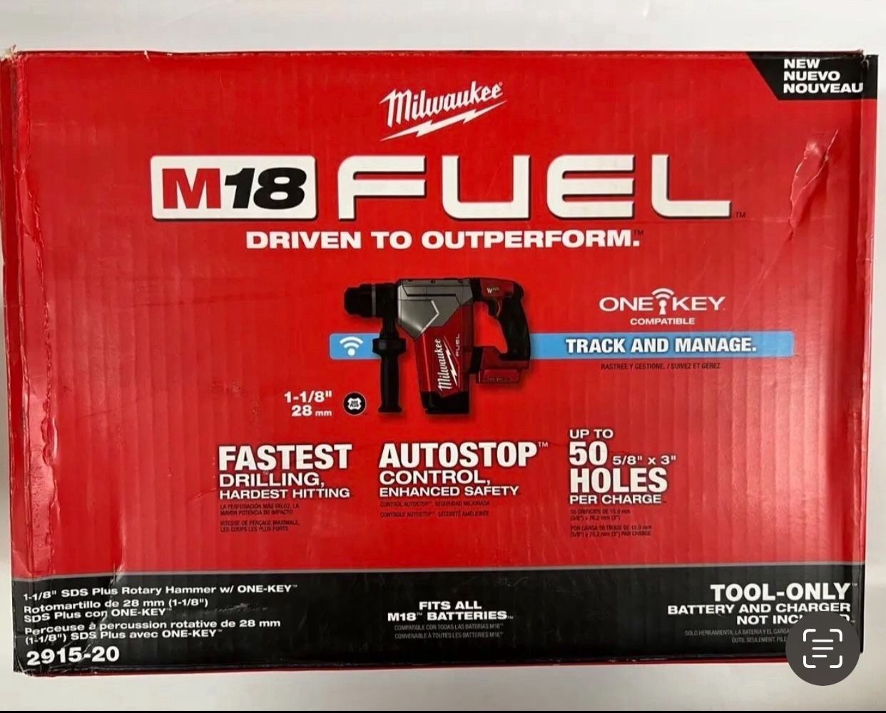 Milwaukee New 1 1/8” Rotary Hammer One Key