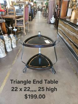 Two-Tier Triangle End Table Another Time Around Furniture
2811 E. Bell Road
Phoenix Az 85032