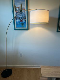 Arc Floor Lamp with Drum Shade