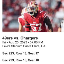 49ers Vs Chargers Preseason Tickets 