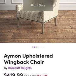 Aymon Upholstered Wingback Chair