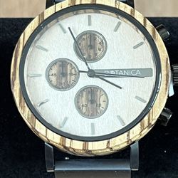 Botanica Watches | Ash |Marble and Maple Wood Face with Black Steel and Maple Strap

