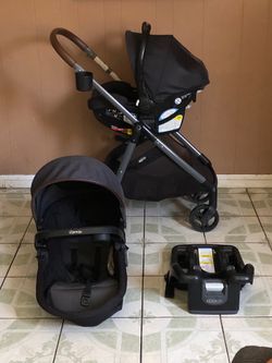 LIKE NEW EVENFLO MODES NEST TRAVEL SYSTEM STROLLER CAR SEAT AND BASSINET 3 IN 1