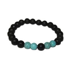 Black Agate & Turquoise Crystal Bracelet 