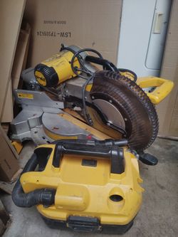 DeWalt Corded chopsaw 12 Inch slider & DeWalt Vacuum