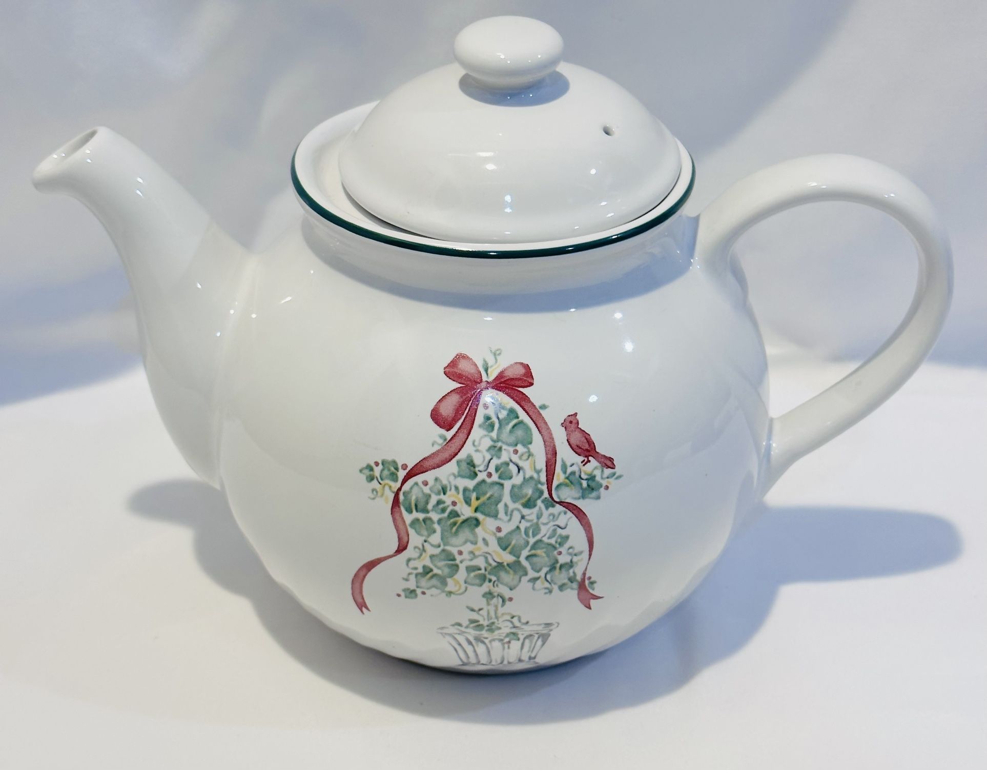 Vtg Corelle Coordinates Holiday Callaway Ivy Teapot Stoneware W Lid Great Cond