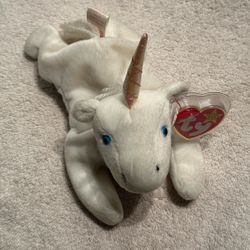 Ty Beanie Baby White Unicorn Plush with Tags