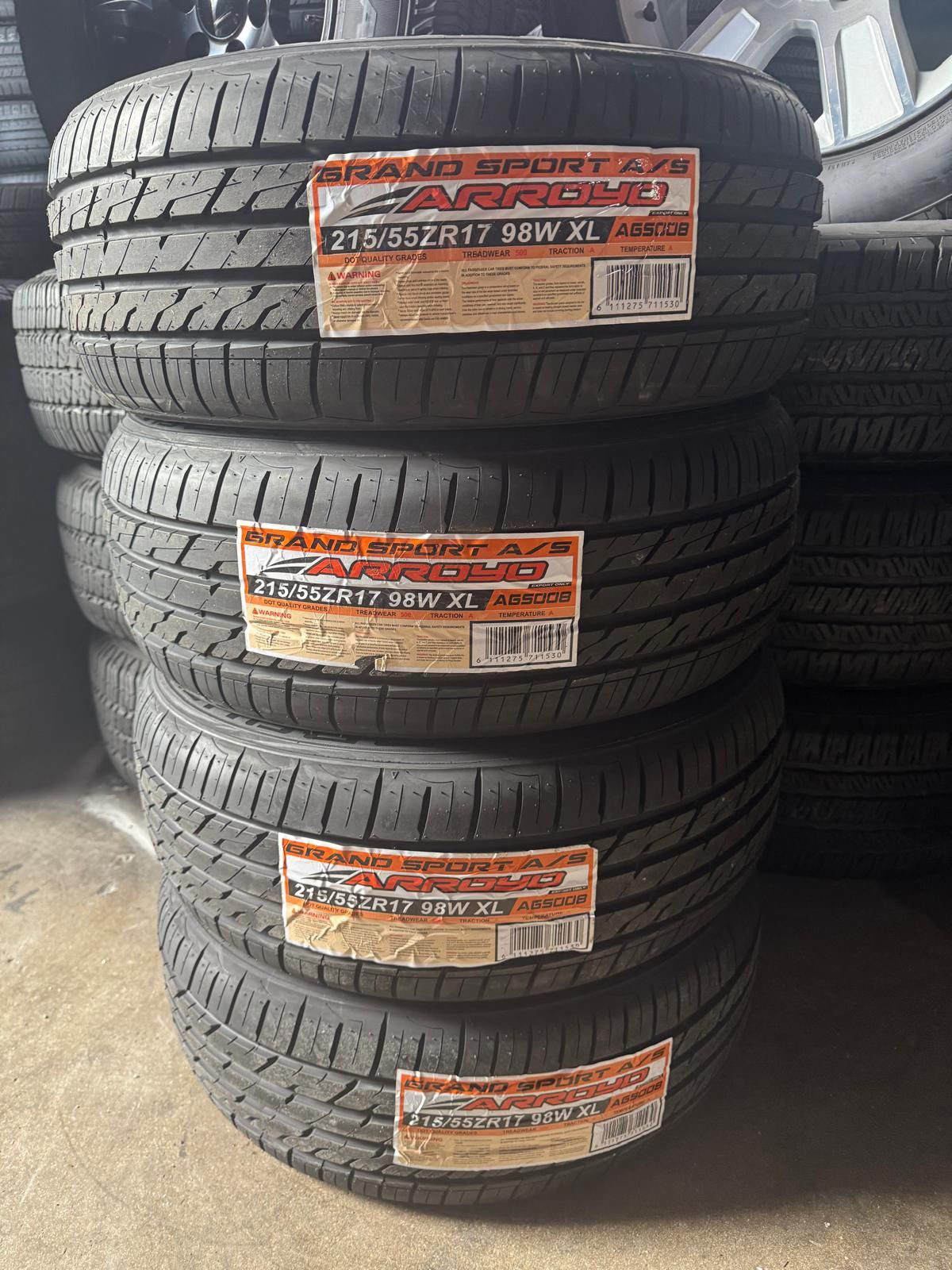 NEW! 215 55 17 ARROYO TIRES (SET OF 2) MORE BRANDS AND SIZES AVAILABLE CONTACT US !