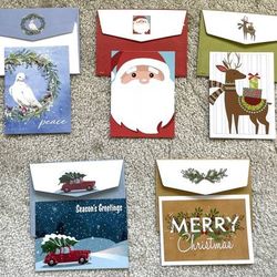 Beautiful! 5 Christmas Greeting Cards Seasons Holidays Santa Dove