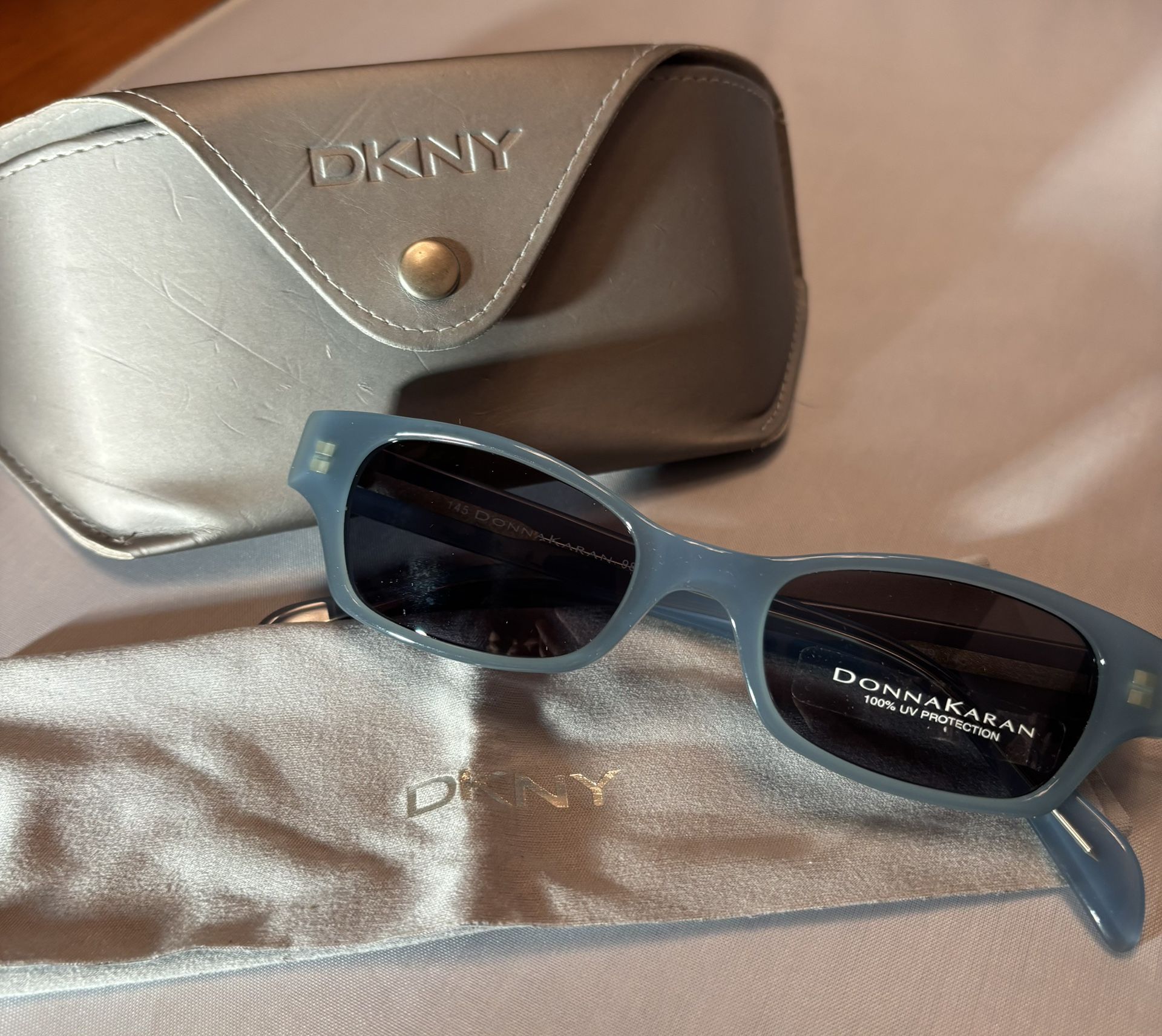 Rare Light Blue Retro Style Donna Karan Sunglasses