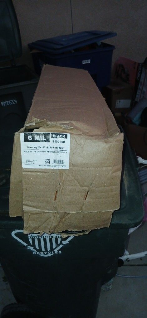 6 Mil Plastic Sheeting Black 20' X 100'
