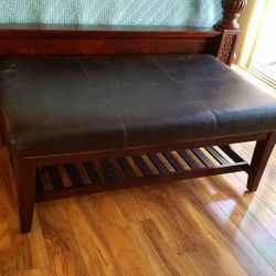 Large leather ottoman/table