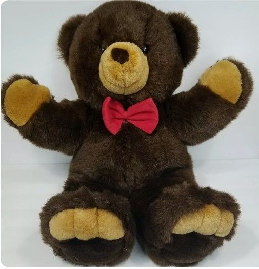 JCPenny Holiday Collection Brown Christmas Teddy Bear Plush 23" Large Giant Dark

