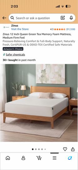 Zinus queen sized mattress only.   Memory Foam