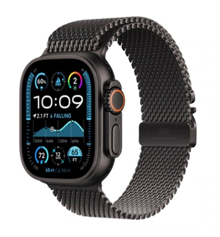 Apple Watch Ultra 2 Black Titanium With Original Black Metal Band 