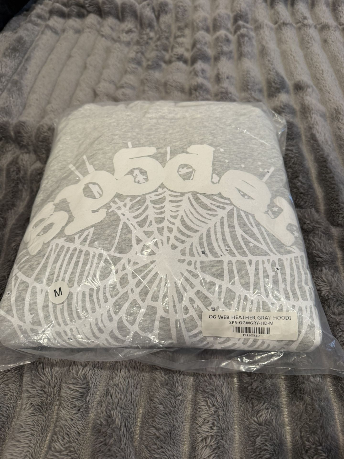 Grey Og Sp5der Hoodie, Size Medium