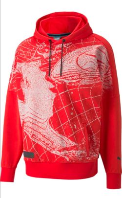 PUMA Mens Mercedes F1 Statement Hoodie, Hibiscus Red, Size Medium