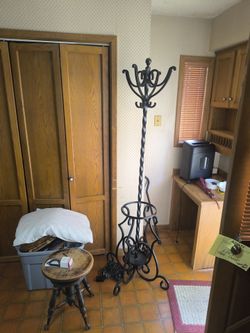 Wrought Iron Standing Coat Rack